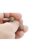 Cercei Peridot galben Lira sterlină de argint 925 Vintage bijuterii vec117s